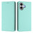 For iPhone 17 Wallet Case RFID Blocking Litchi Texture Leather Mobile Cover - Mint Green - 1