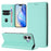 For iPhone 17 Wallet Case RFID Blocking Litchi Texture Leather Mobile Cover - Mint Green - 4