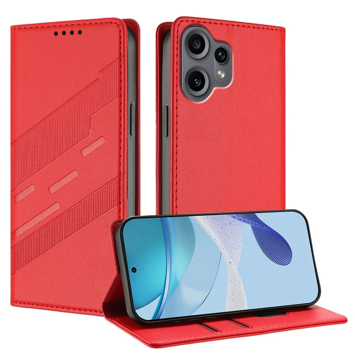 For Nothing CMF Phone 2 Pro Phone Cases Punk Style Imprinted Wallet Stand Leather Cover - Red - 6