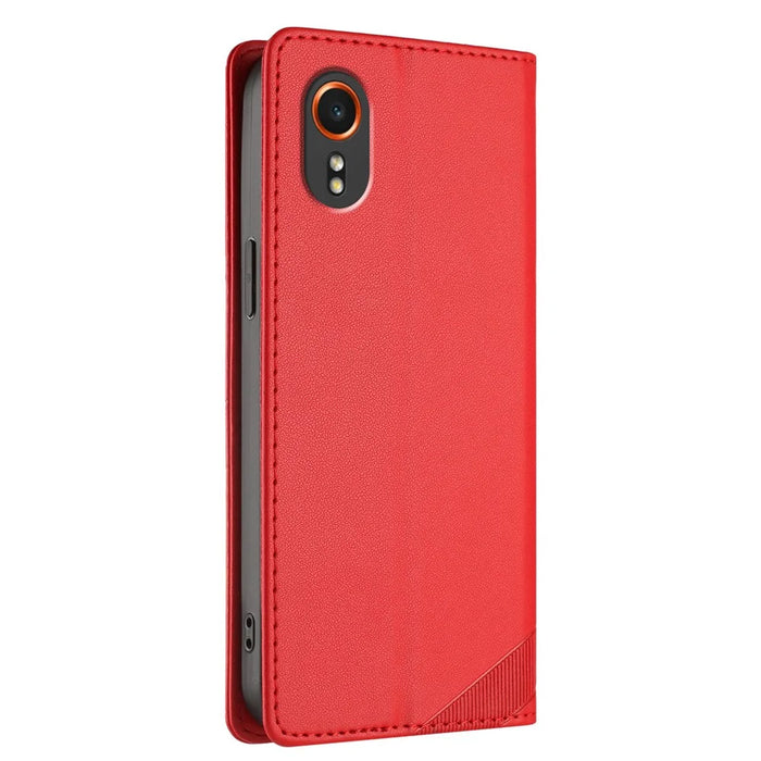 For Samsung Galaxy Xcover7 Phone Cases Punk Style Imprinted Wallet Stand Leather Cover - Red - 2