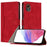 For Samsung Galaxy Xcover7 Leather Case Triangle Patchwork Wallet Stand Shockproof Phone Cover - Red - 1