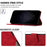 For Google Pixel 9 Pro Leather Case Triangle Patchwork Wallet Stand Shockproof Phone Cover - Red - 3