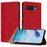 For Google Pixel 9a Leather Case Triangle Patchwork Wallet Stand Shockproof Phone Cover - Red - 1