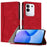 For vivo Y29 4G Leather Case Triangle Patchwork Wallet Stand Shockproof Phone Cover - Red - 1
