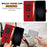 For vivo Y29 4G Leather Case Triangle Patchwork Wallet Stand Shockproof Phone Cover - Red - 4