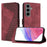 For Samsung Galaxy S24+ Leather Case 7-Shaped Pattern Wallet Stand Shockproof Phone Cover - Brown - 1