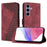 For Samsung Galaxy S24 FE Leather Case 7-Shaped Pattern Wallet Stand Shockproof Phone Cover - Brown - 1