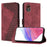 For Samsung Galaxy Xcover7 Leather Case 7-Shaped Pattern Wallet Stand Shockproof Phone Cover - Brown - 1