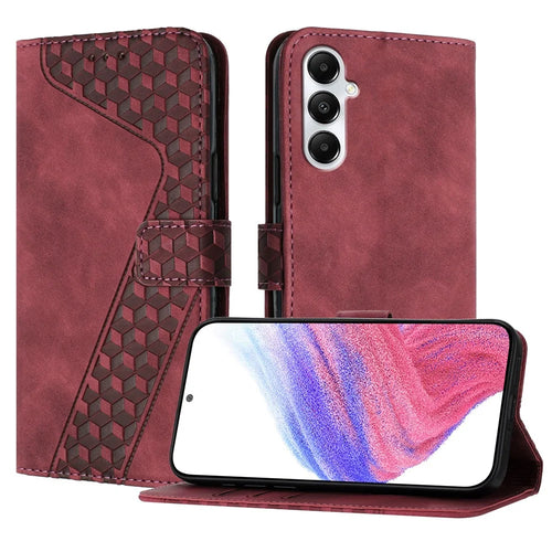 For Samsung Galaxy A05s 4G Leather Case 7-Shaped Pattern Wallet Stand Shockproof Phone Cover - Brown - 1