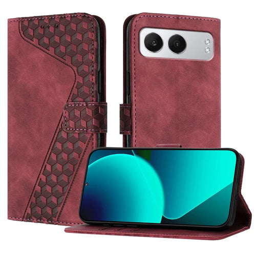 For OnePlus Nord 4 Leather Case 7-Shaped Pattern Wallet Stand Shockproof Phone Cover - Brown - 1