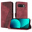 For Google Pixel 9a Leather Case 7-Shaped Pattern Wallet Stand Shockproof Phone Cover - Brown - 1