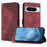 For Google Pixel 8 Pro Leather Case 7-Shaped Pattern Wallet Stand Shockproof Phone Cover - Brown - 1