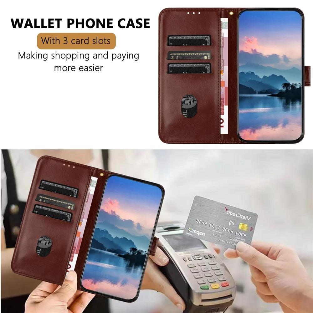 For iPhone 16 Leather Case Litchi Texture Wallet Stand Anti Drop Phone Cover with Wrist Strap - Brown - 4