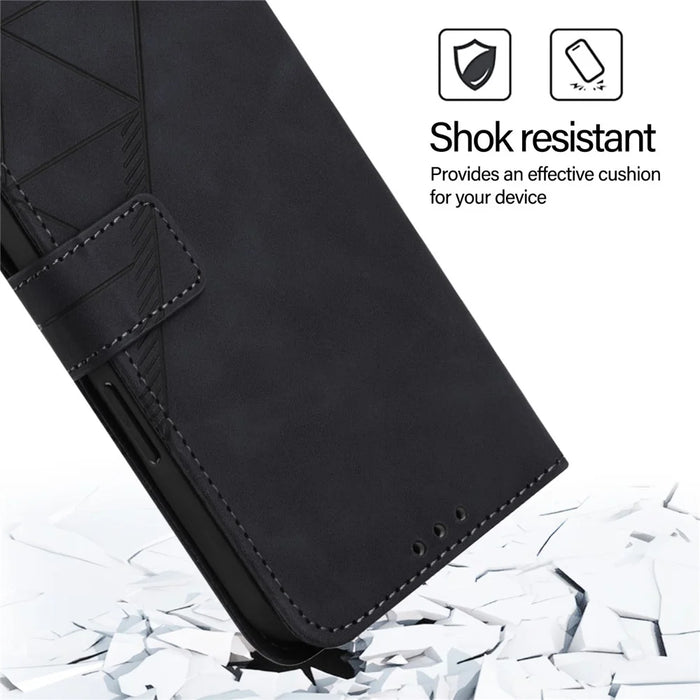 For Samsung Galaxy A16 4G Leather Case with Hand Strap Wallet Stand Phone Cover - Black - 4