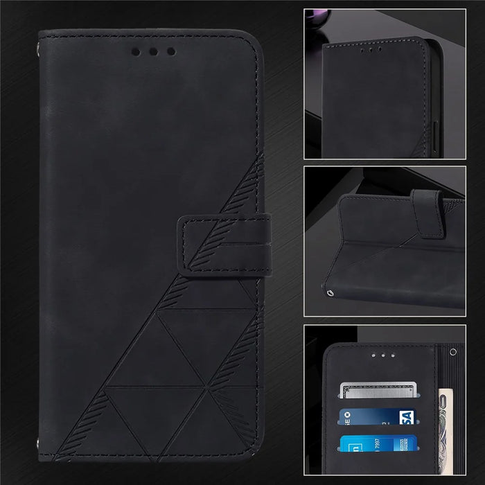 For Samsung Galaxy A16 4G Leather Case with Hand Strap Wallet Stand Phone Cover - Black - 5