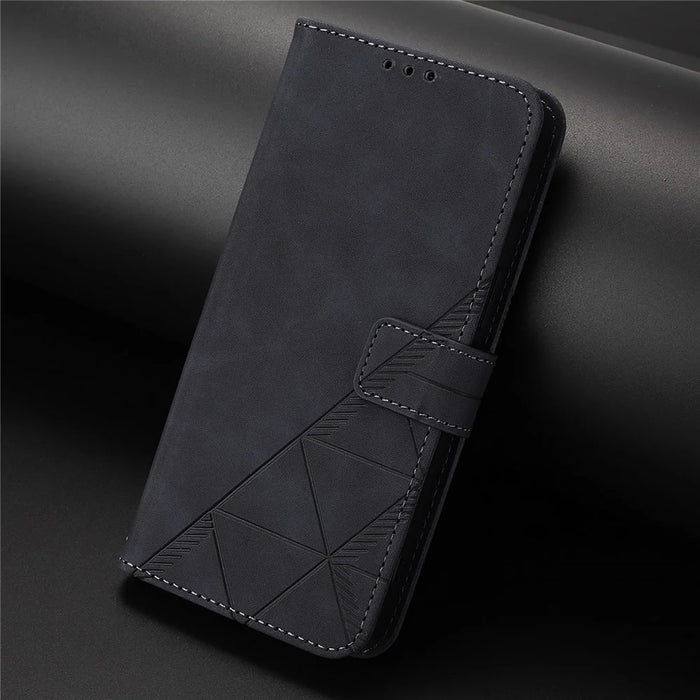 For Samsung Galaxy A16 4G Leather Case with Hand Strap Wallet Stand Phone Cover - Black - 6