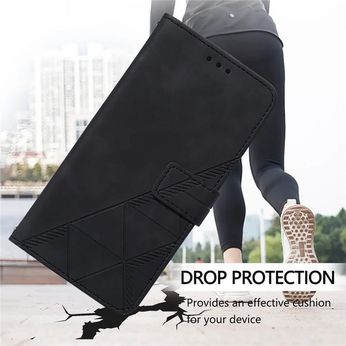 For Samsung Galaxy A16 4G Leather Case with Hand Strap Wallet Stand Phone Cover - Black - 7