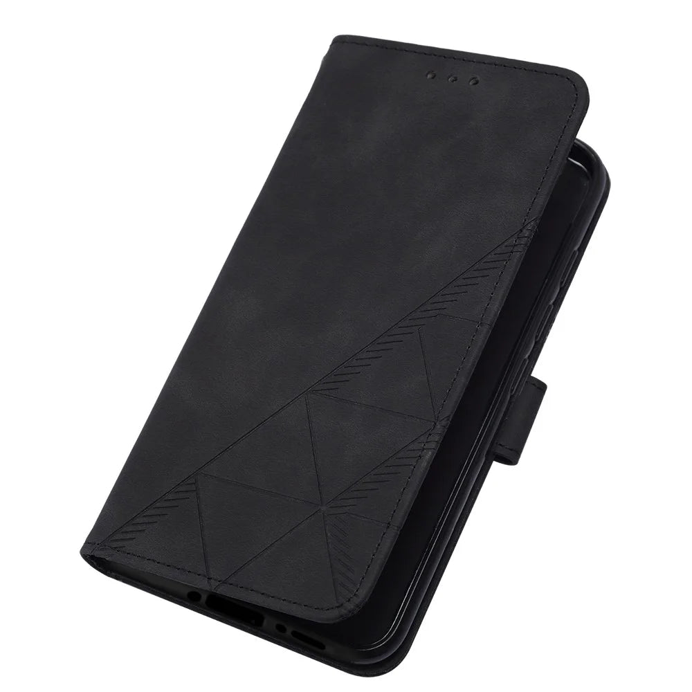 For Samsung Galaxy A35 5G Leather Case with Hand Strap Wallet Stand Phone Cover - Black - 5