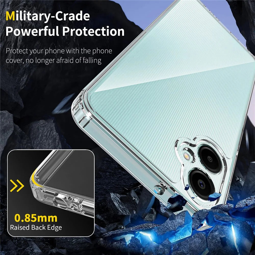 For Samsung Galaxy A06 5G Clear Phone Case TPU+Acrylic Shockproof Phone Back Cover - Clear - 3
