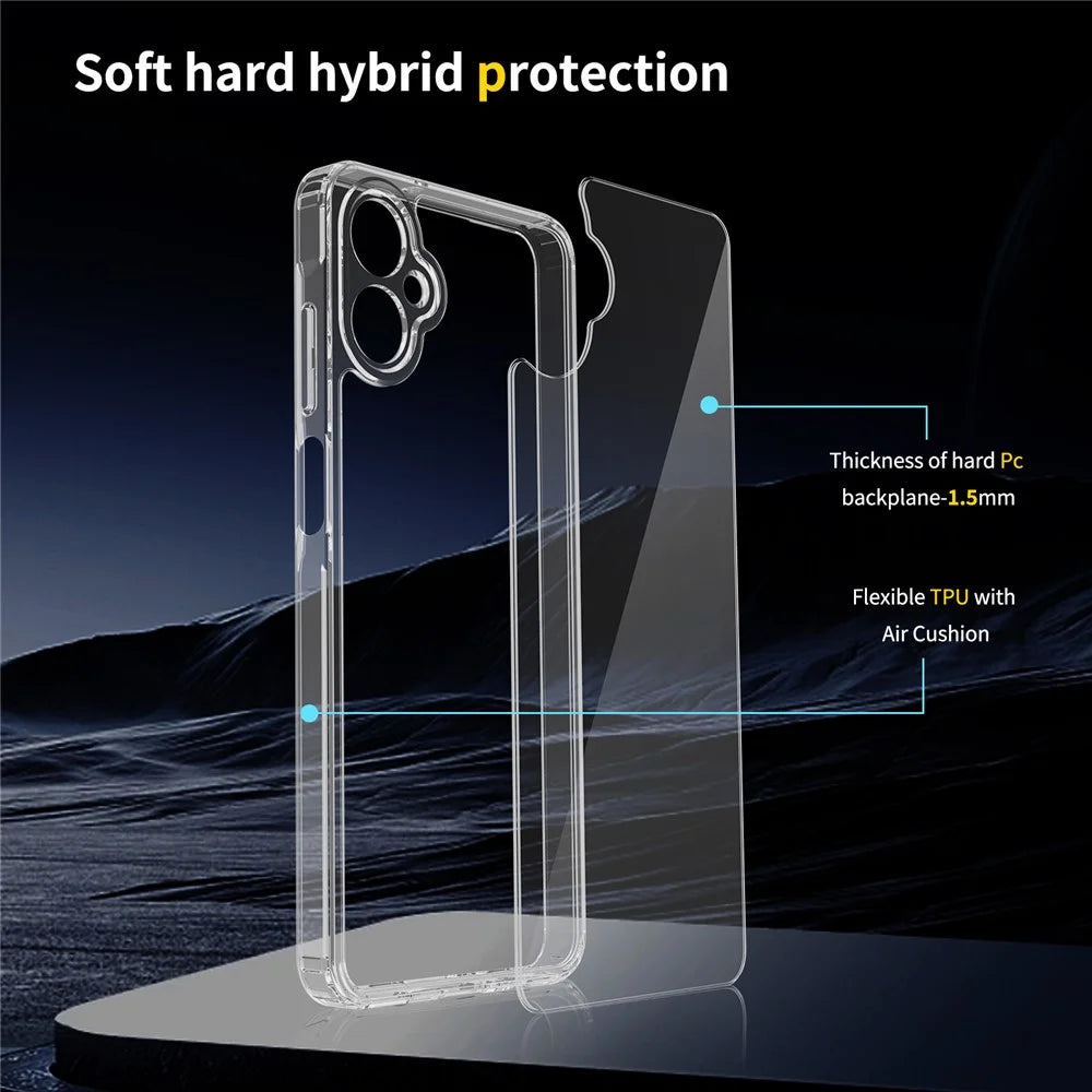For Samsung Galaxy A06 5G Clear Phone Case TPU+Acrylic Shockproof Phone Back Cover - Clear - 4