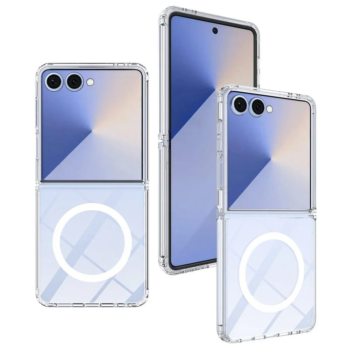 For Samsung Galaxy Z Flip7 5G Clear Phone Magnetic Case TPU+Acrylic Back Cover - Clear - 2