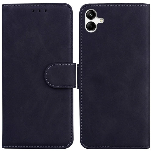 Smartphone Cover for Samsung Galaxy A04 4G (164.4 x 76.3 x 9.1 mm), PU Leather Flip Wallet Case Hands-free Stand Phone Shell - Black - 1