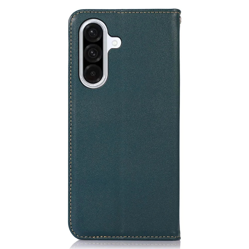 KHAZNEH For Samsung Galaxy A18 5G / A18 4G / A17 5G / A17 4G / A26 5G / A16 5G / A16 4G Case Wallet Genuine Cow Leather Phone Cover Nappa Texture - Green - 7