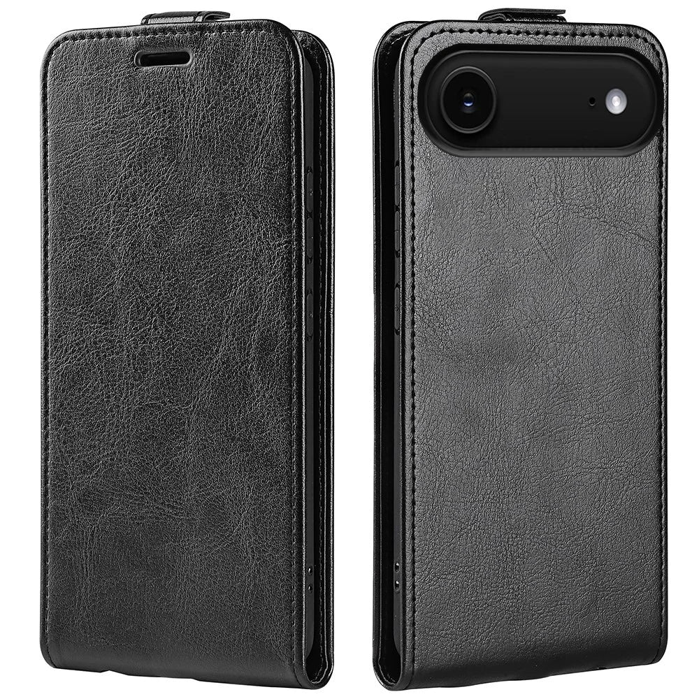 For iPhone Air Case with Card Slots Vertical Flip Leather Phone Cover - Black - 1