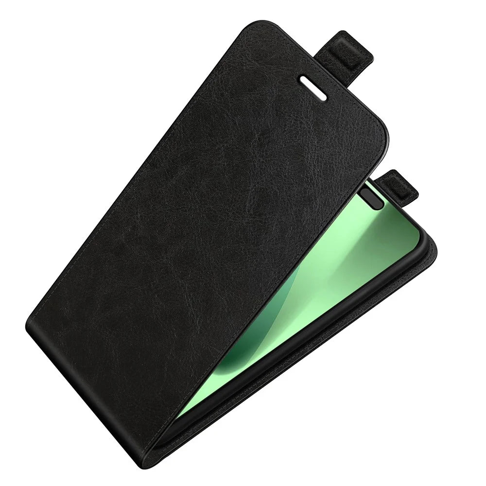 For iPhone 18 Pro / 17 Pro Case with Card Slots Vertical Flip Leather Phone Cover - Black - 5