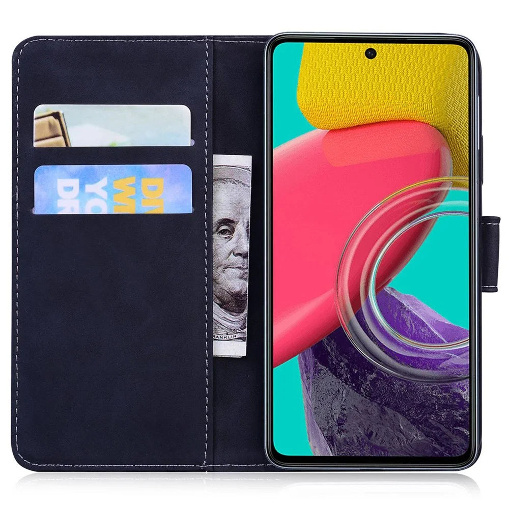 For Samsung Galaxy A14 5G / A14 4G Phone Wallet Case, Butterfly Pattern Printing PU Leather Skin-touch Cover with Stand - Black - 2