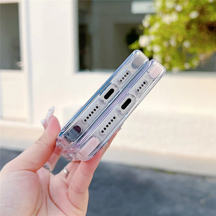 For iPhone 16 Pro Magnetic Case Compatible with MagSafe Clear TPU Phone Back Cover - Purple - 3