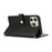 For iPhone 16 Pro Case Multi Card Slots Zipper Rhombus Leather Phone Cover with Wrist Strap - Black - 4