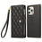 For iPhone 16 Pro Max Case Multi Card Slots Zipper Rhombus Leather Phone Cover with Wrist Strap - Black - 1