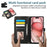 For iPhone 15 Pro Case Multi Card Slots Zipper Rhombus Leather Phone Cover with Wrist Strap - Black - 5