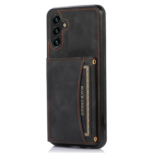 For Samsung Galaxy S25+ / S24+ Phone Case Tri-Fold Wallet Kickstand PU Leather + TPU Back Cover - Black - 1