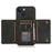 For iPhone 15 Phone Case Tri-Fold Wallet Kickstand PU Leather + TPU Back Cover - Black - 3