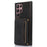 For Samsung Galaxy S24 Ultra Phone Case Tri-Fold Wallet Kickstand PU Leather + TPU Back Cover - Black - 1