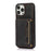 For iPhone 16 Pro Max Phone Case Tri-Fold Wallet Kickstand PU Leather + TPU Back Cover - Black - 2