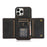 For iPhone 16 Pro Max Phone Case Tri-Fold Wallet Kickstand PU Leather + TPU Back Cover - Black - 4