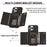 For iPhone 16 Pro Max Phone Case Tri-Fold Wallet Kickstand PU Leather + TPU Back Cover - Black - 7