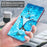 For Samsung Galaxy A14 5G / A14 4G PU Leather Shockproof Case 3D Pattern Printed Phone Stand Wallet Cover with Strap - Blue Butterflies - 4