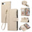 For iPhone 17e / 16e Case Multi Card Slots Zipper Leather Phone Cover with Shoulder Strap / Wrist Strap - Beige - 1