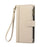 For iPhone 17e / 16e Case Multi Card Slots Zipper Leather Phone Cover with Shoulder Strap / Wrist Strap - Beige - 7