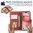 For iPhone 15 Pro Max Case Multi Card Slots Zipper Leather Phone Cover with Shoulder Strap / Wrist Strap - Brown - 7