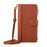 For Samsung Galaxy S25+ / S24+ Case Multi Card Slots Zipper Leather Phone Cover with Shoulder Strap / Wrist Strap - Brown - 6