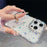 For iPhone 14 Pro Case with Ring Kickstand Rhinestone Edge TPU + PC IMD Phone Cover - Starry Transparent - 4