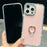 For iPhone 14 Pro Case with Ring Kickstand Rhinestone Edge TPU + PC IMD Phone Cover - Starry Transparent - 5
