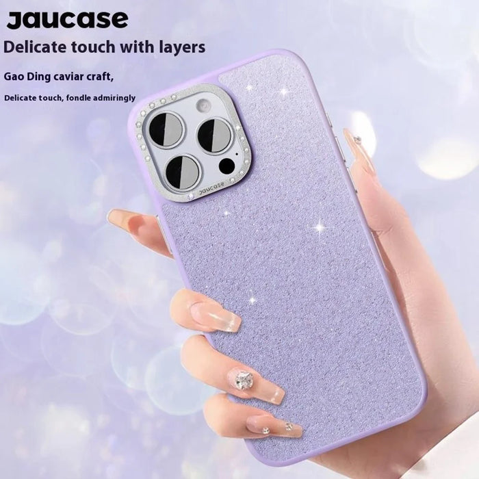 JAUCASE For iPhone 16 Pro Max Case Compatible with MagSafe Textured PU + TPU + PC Phone Back Cover - Pink - 4