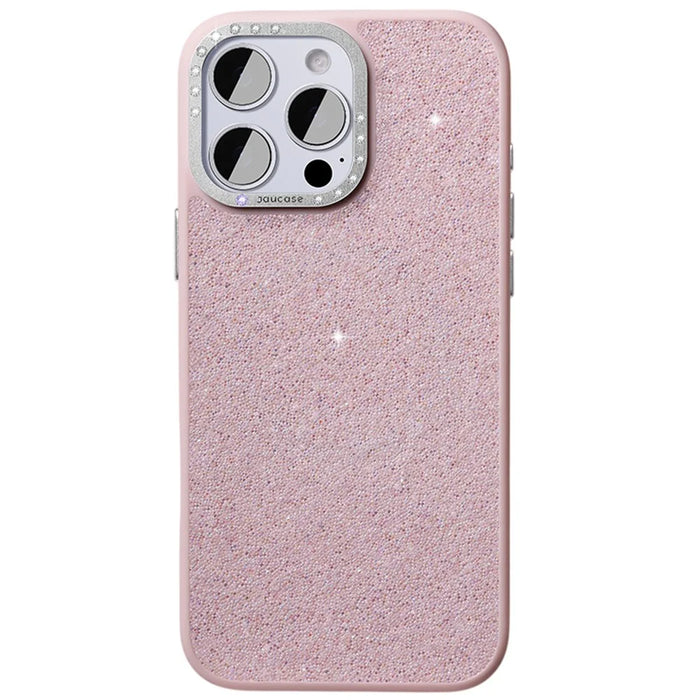 JAUCASE For iPhone 16 Pro Case Compatible with MagSafe Textured PU + TPU + PC Phone Back Cover - Pink - 1