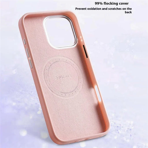 JAUCASE For iPhone 15 Pro Case Compatible with MagSafe Textured PU + TPU + PC Phone Back Cover - Pink - 2